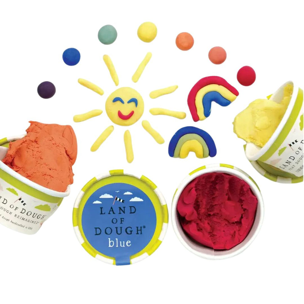 Land of Dough Rainbow Dough 4 Pack- Children's natural playing dough in the shape of sun and rainbows-- Bella Luna Toys