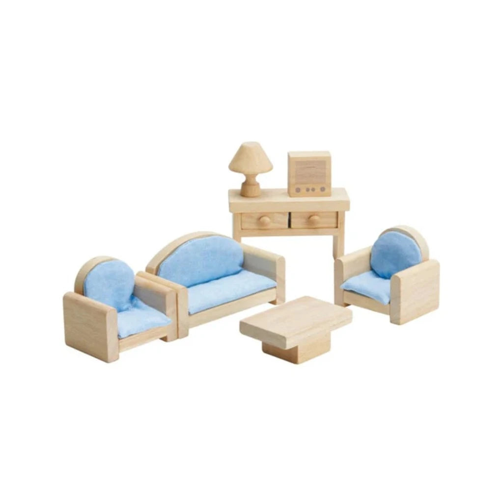PlanToys - Wooden Dollhouse Furniture - Classic Living Room - Bella Luna Toys