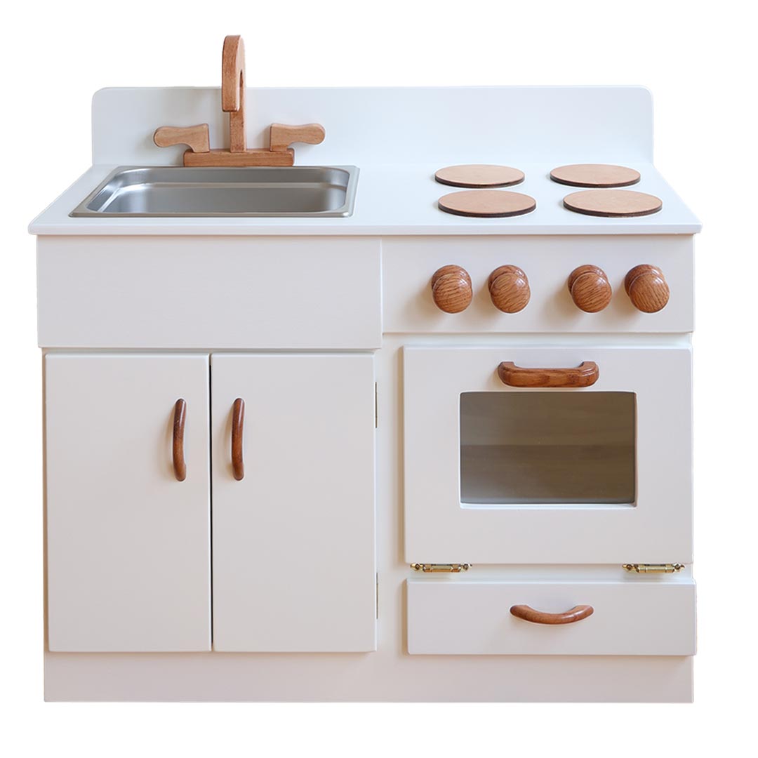 Classic White Wooden Play Kitchen - Main Image