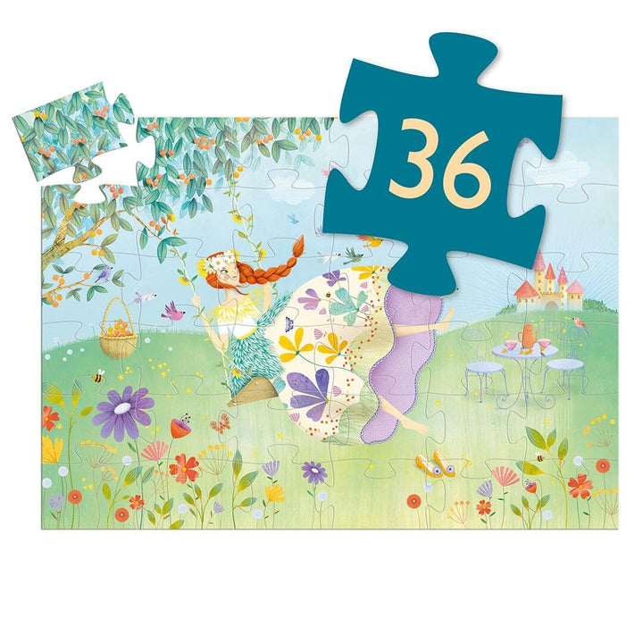 Djeco Silhouette Princess of Spring puzzle 36 pieces