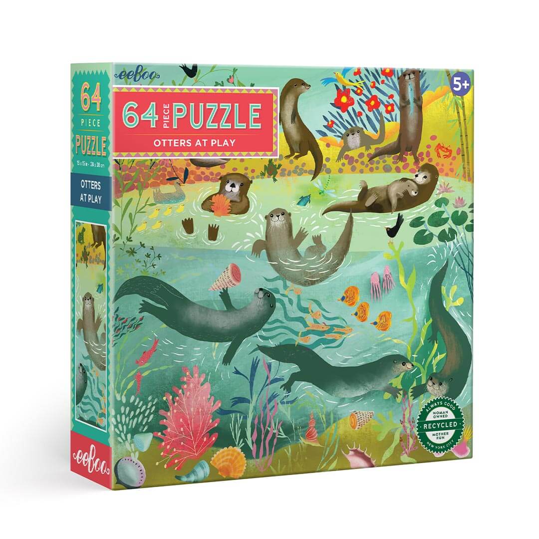 Otters At Play 64 Piece Jigsaw Puzzle - Main Image
