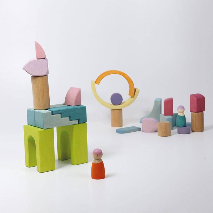 Grimm's Wooden Building World Cloud Play Set animal
