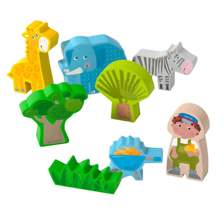 HABA Play World at the Zoo Set- Zoo inspired wooden figurines- Bella Luna Toys