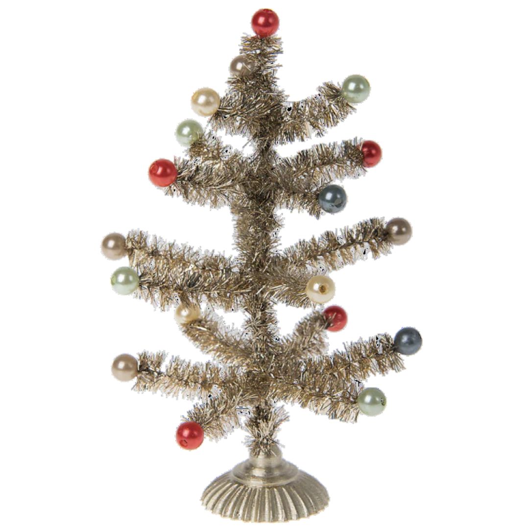 Maileg Small Gold Christmas Tree with colorful decorations- Dollhouse Accessories-Bella Luna Toys