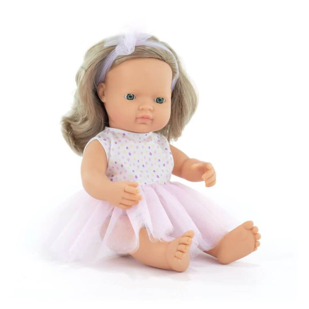Miniland Baby Doll Dark Blonde Girl 15