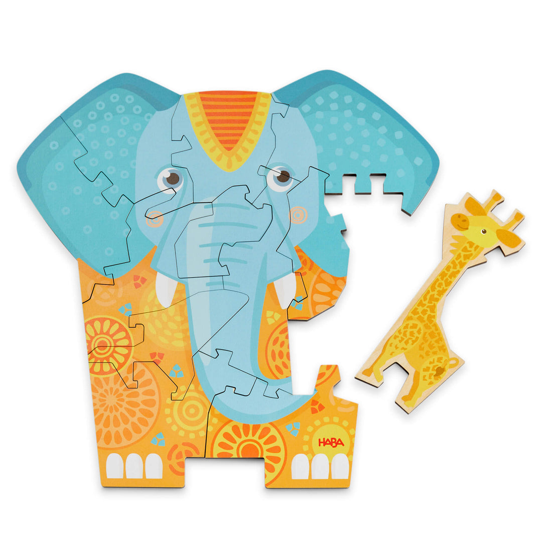 HABA - Elephant 2-in-1 Wooden Puzzle - Bella Luna Toys