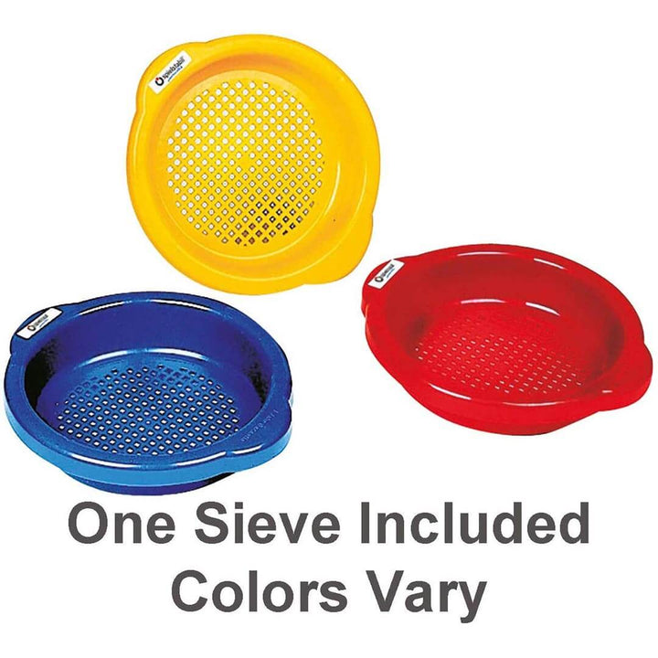Spielstabil Small Sand Sieve in yellow, red, and blue - one sieve included, colors vary
