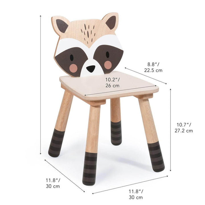Tender Leaf Toys Wooden Raccoon Chair dimensions