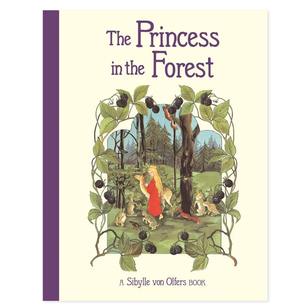 The Princess in the Forest book cover with a princess in a red dress petting a deer surrounded by forest animals