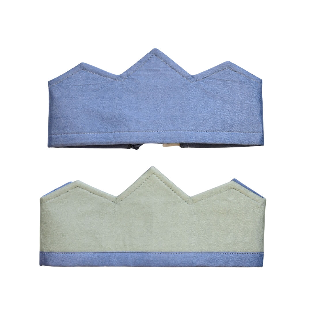 Sarah's Silks Northern Coast Reversible Silk Crowns in Moss and Tidewater