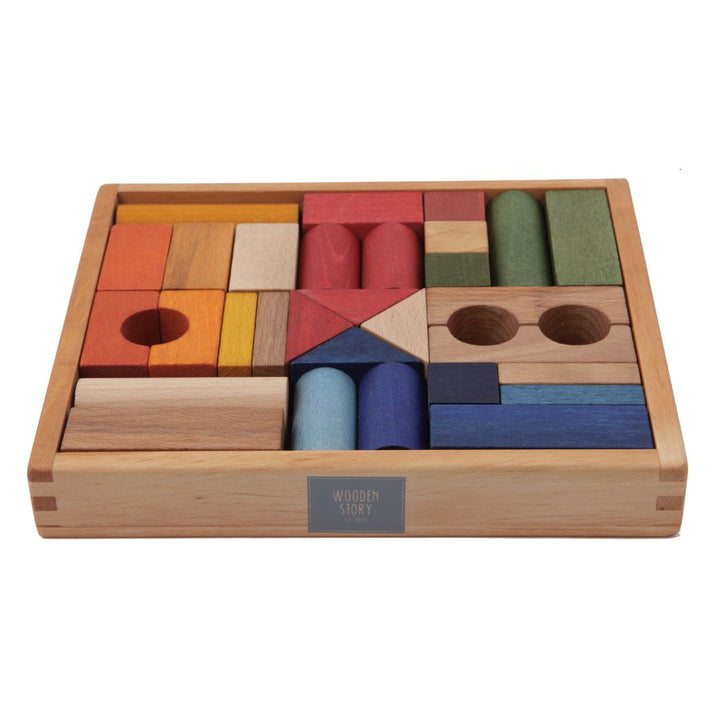 Wooden Story Rainbow Blocks- Wooden Blocks- Bella Luna Toys