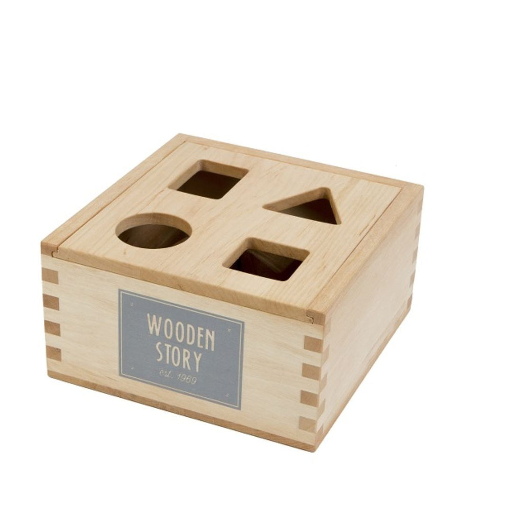 Natural Shape Sorter Box - Wooden Story - Bella Luna Toys