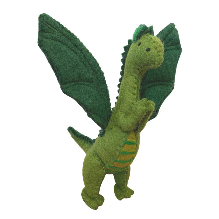 Papoose Toy - Felted Dragon, Green - Bella Luna Toys