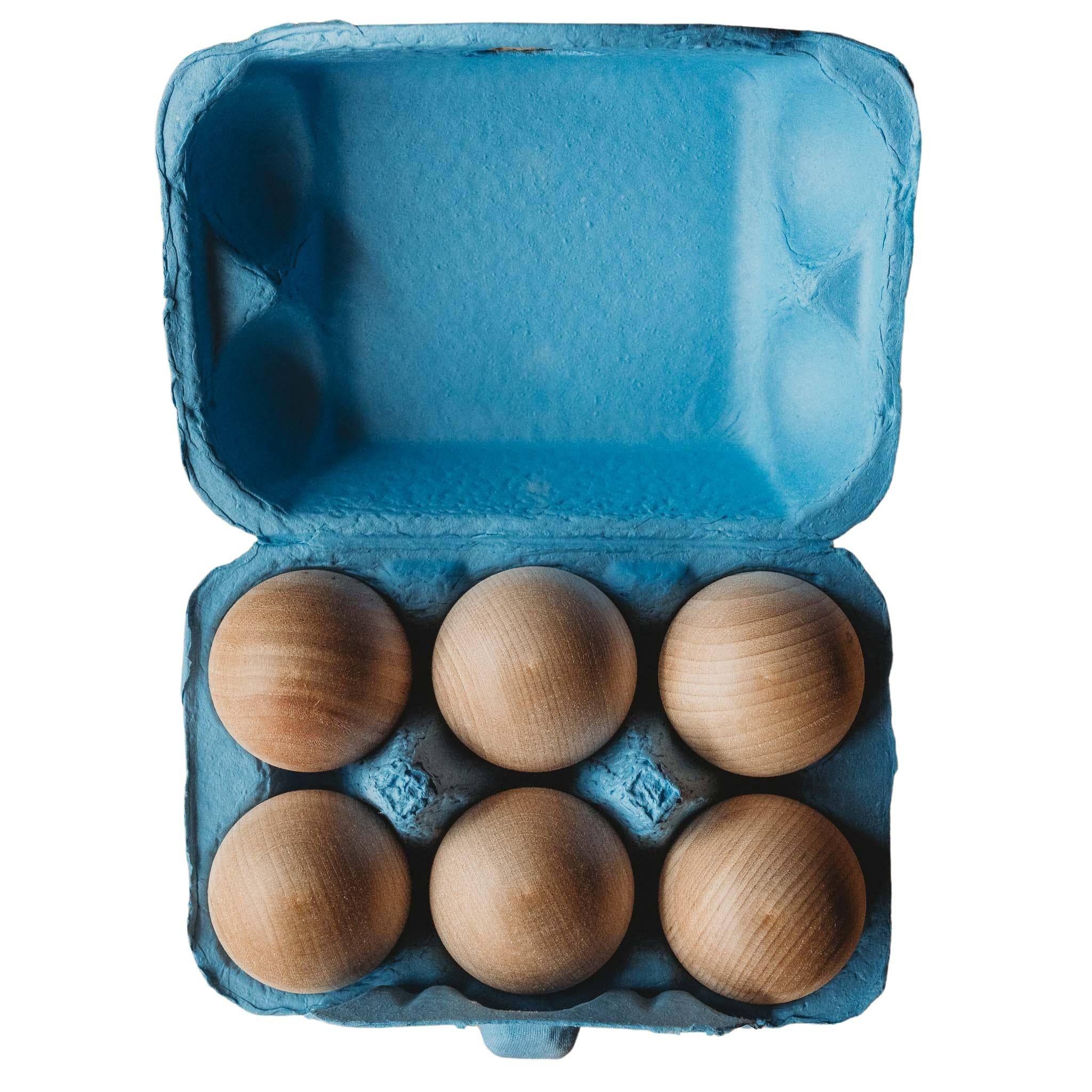 Stamping a tray of eggs 