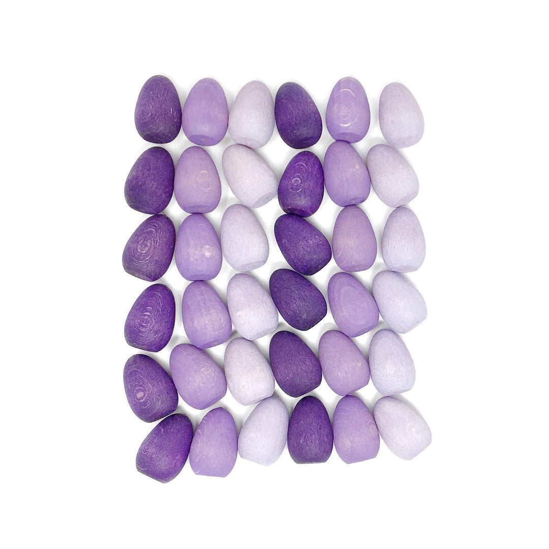 Grapat Set - Purple Eggs Wooden Mandala Pieces - Bella Luna Toys