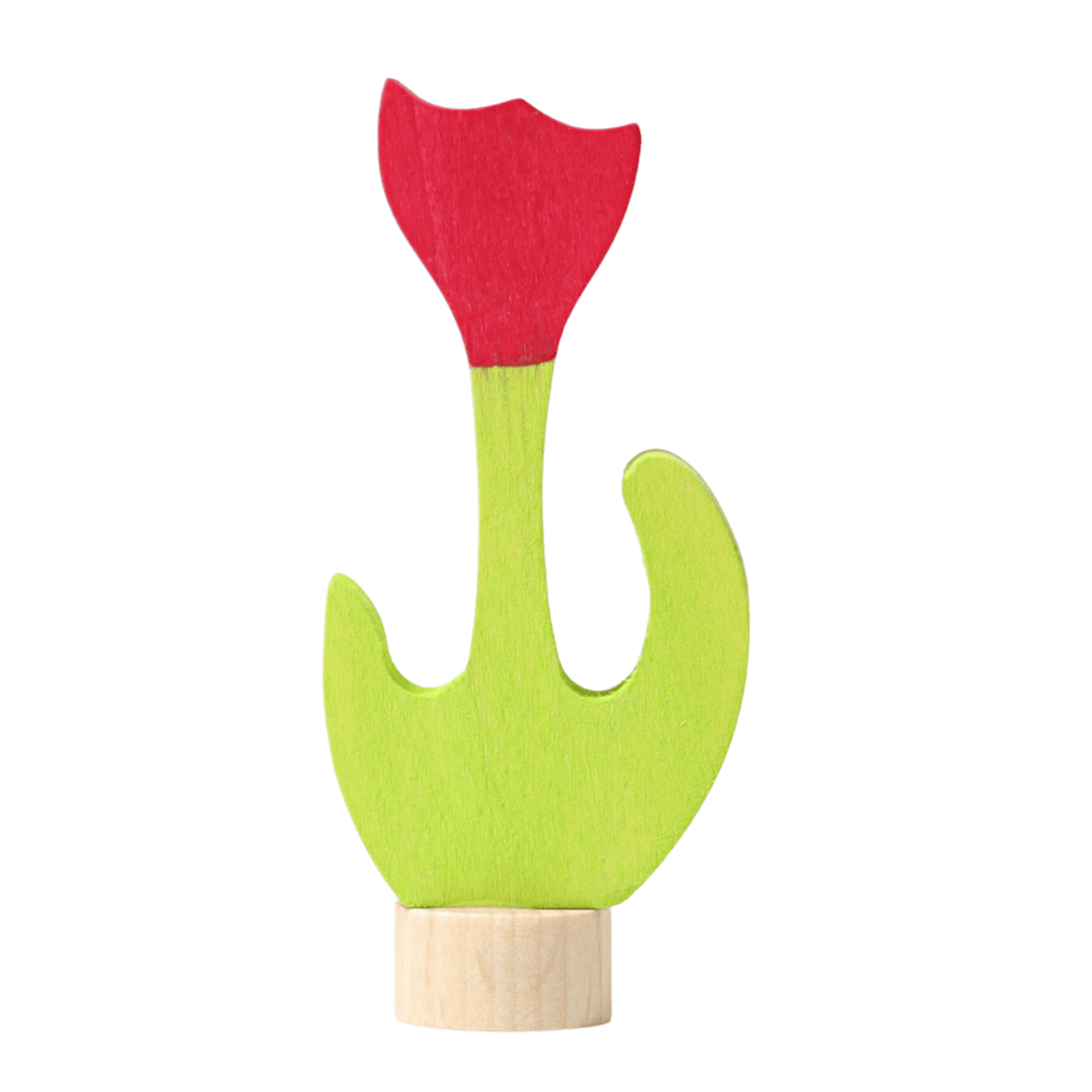 Red Tulip, Grimms Wooden Birthday Ring Decoration | Bella Luna Toys