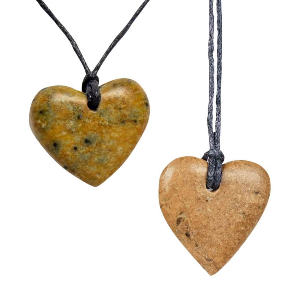 Soapstone Heart Pendant Kit (view of two pendants)