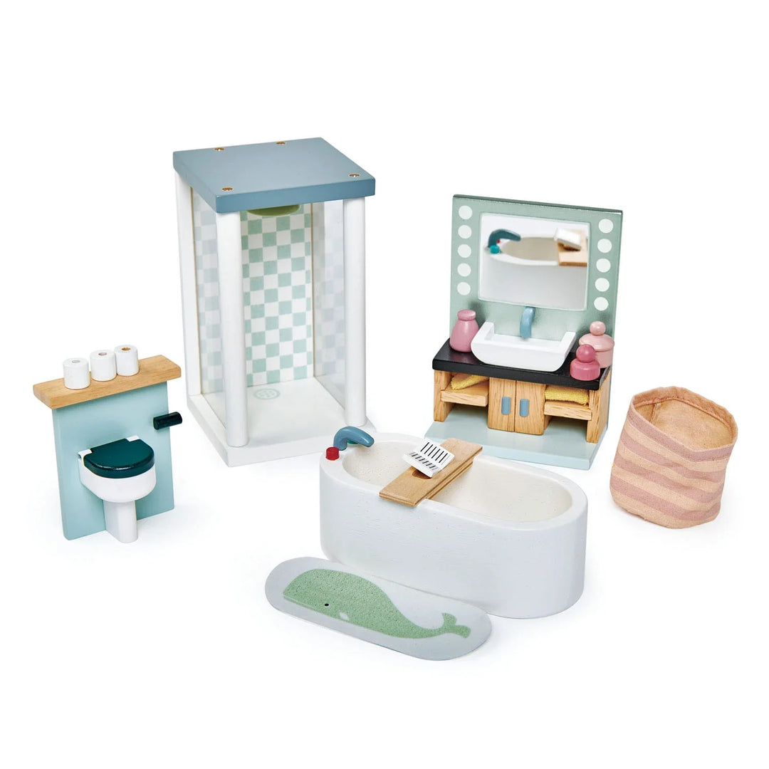Tender Leaf Toys - Dovetail Wooden Dollhouse Bathroom Set - Bella Luna Toys