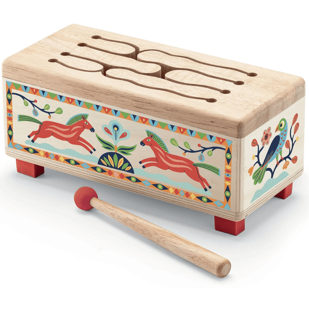 Djeco - Animambo Wooden Drum Musical Instrument - Bella Luna Toys