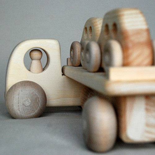 Wooden Toy Truck, Car Carrier Toy