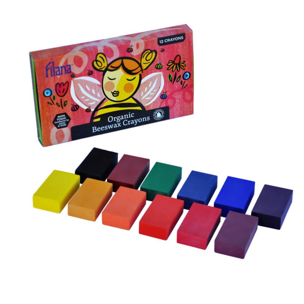 Filana Organic Beeswax Crayons, Box of 12 Blocks