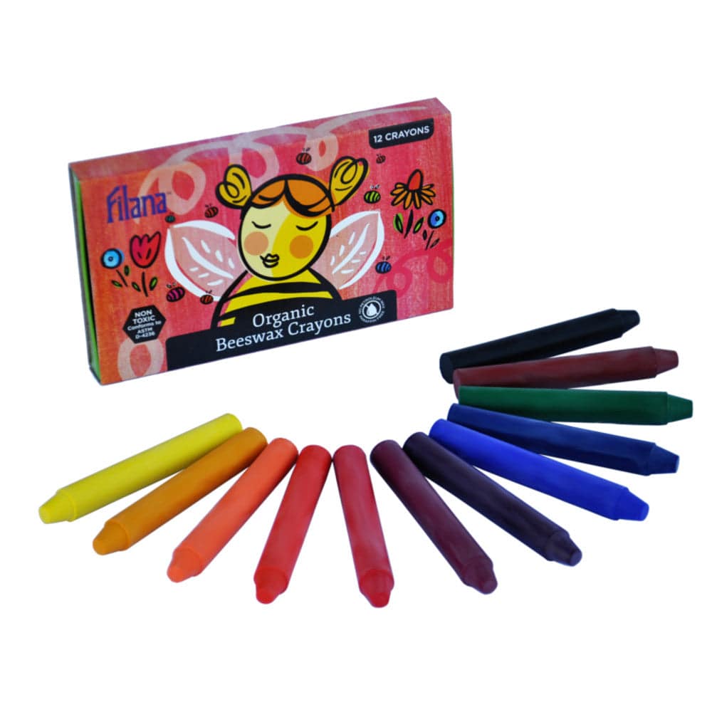Filana Organic Beeswax Crayons, Box of 12 Sticks