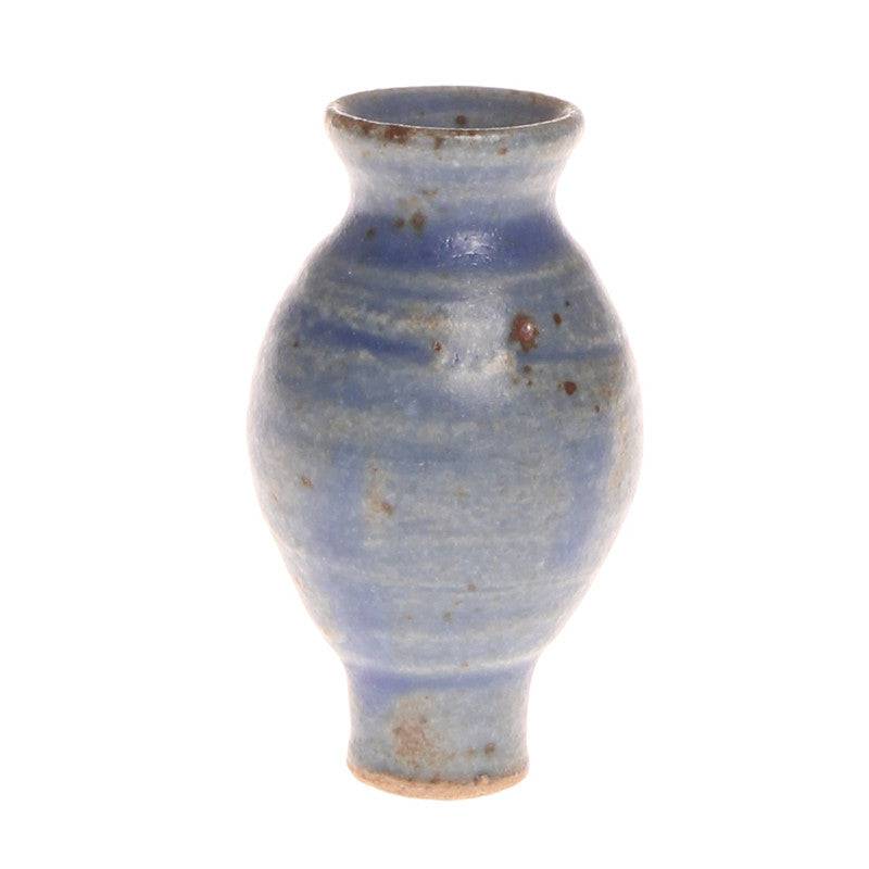 Blue Ceramic Vase Birthday Ring Decoration - Handmade Pottery