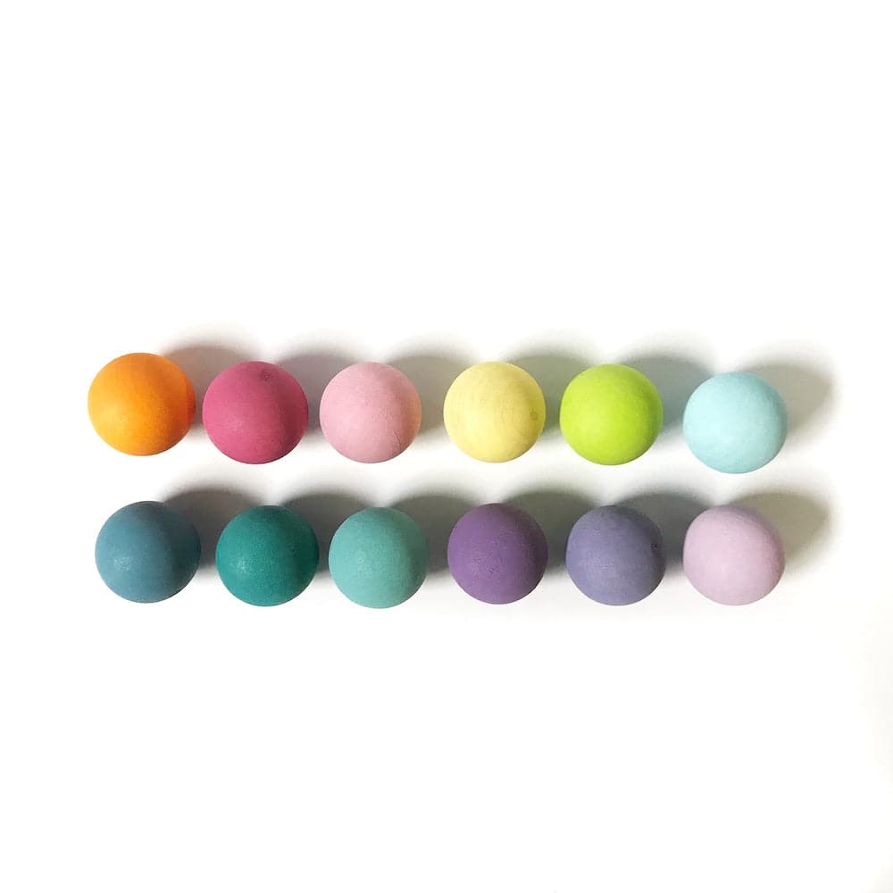 Grimm's Pastel Wooden Balls - Set of 6 - Bella Luna Toys