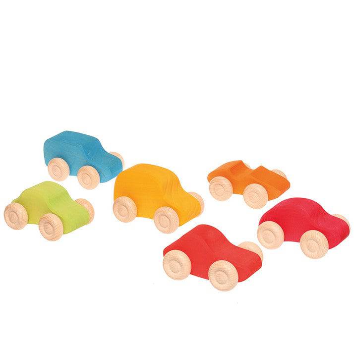 Grimm's Wooden Toy Cars - Rainbow Colors
