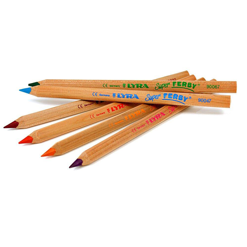 Lyra Unlacquered Triangular Giant Colored Pencils, Set of 12