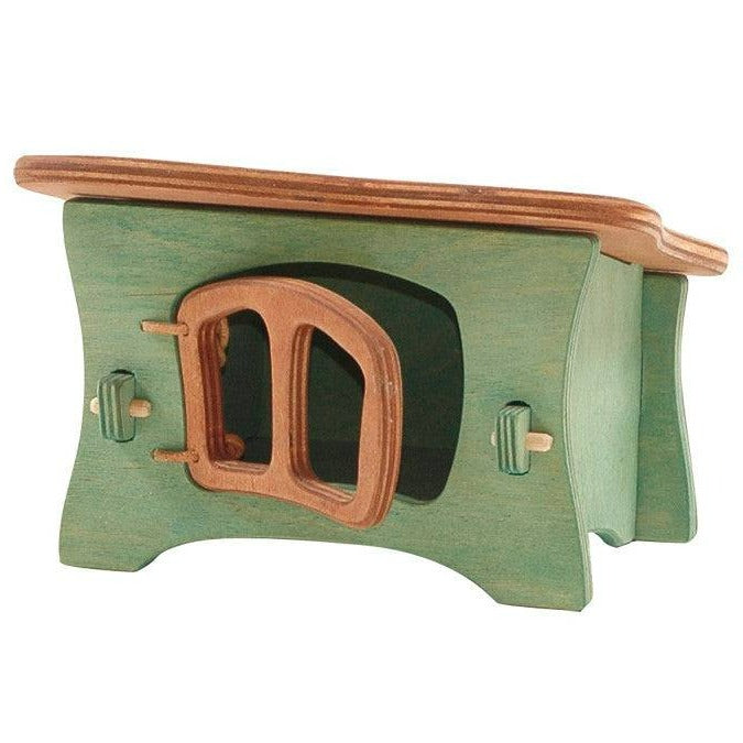 Ostheimer Rabbit Hutch-green wooden dollhouse rabbit hutch- Bella Luna Toys