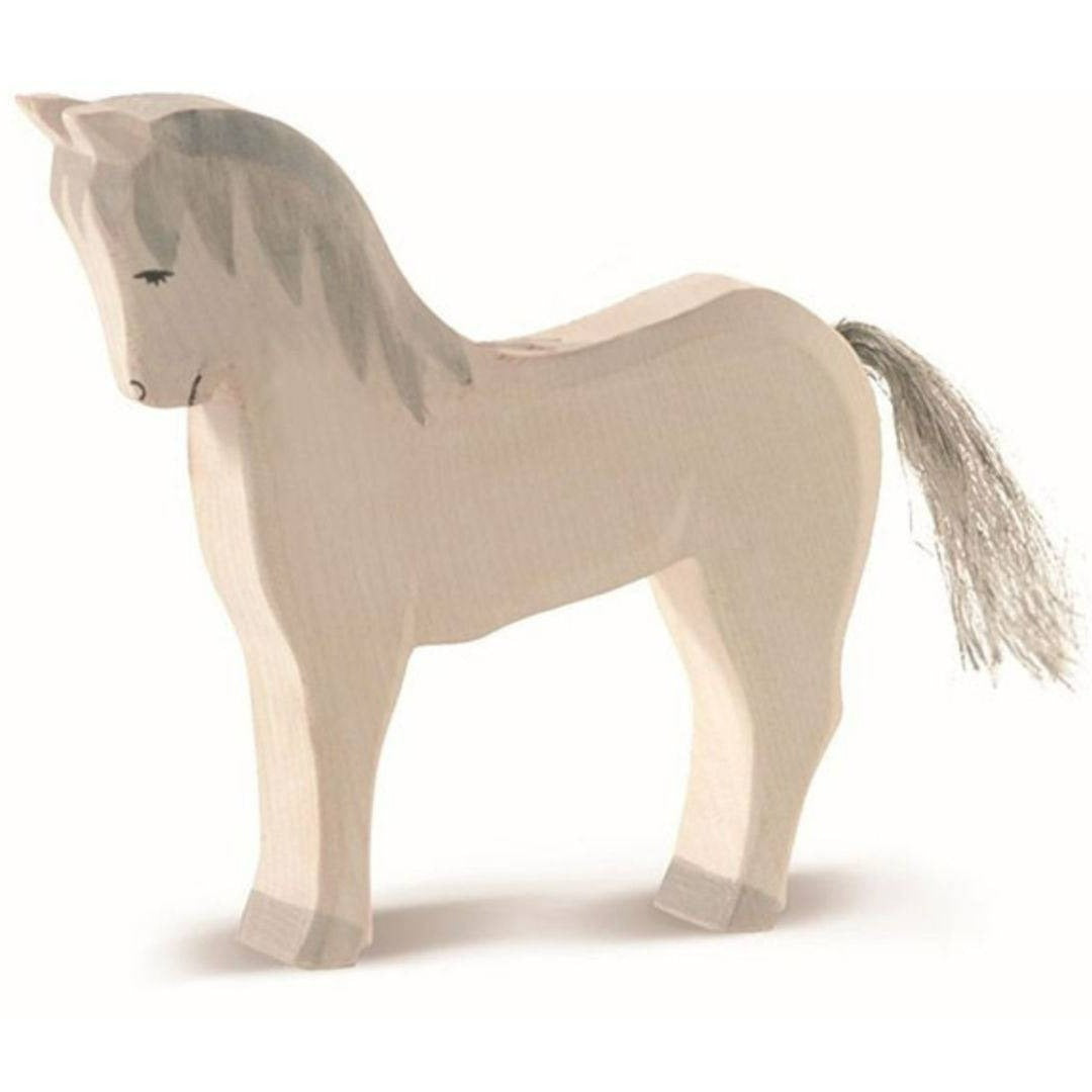 Ostheimer Wooden Toys - White horse animal figure - Bella Luna Toys
