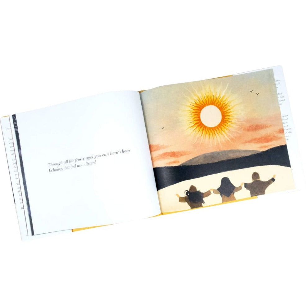 Penguin Random House- A picture in the book with children in the snow looking at the Sun- Bella Luna Toys