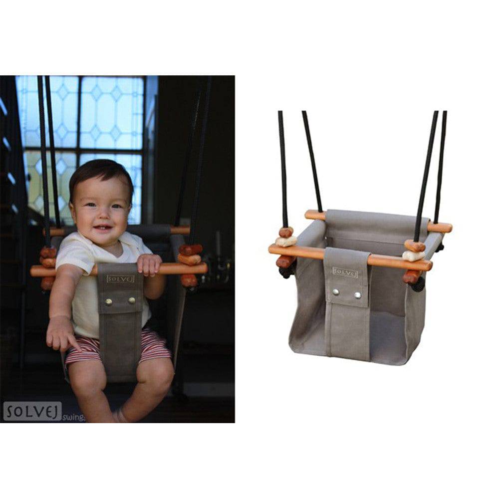 Solvej Baby-Toddler Indoor-Outdoor Swing - Taupe