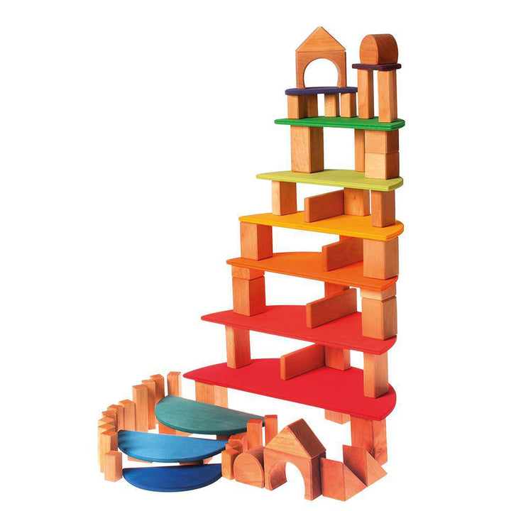 Grimm's Wooden Semicircle Platform Building Set - Rainbow