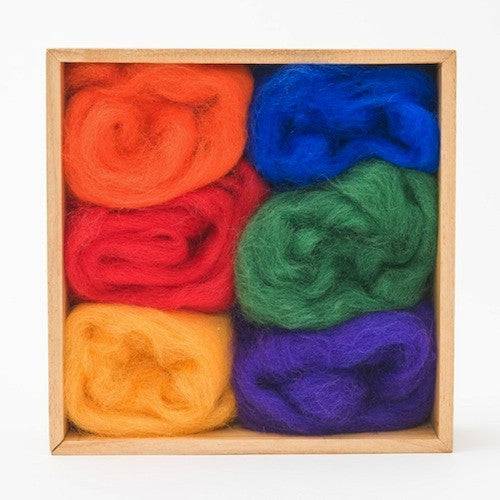 Wool Roving Rainbow Colors
