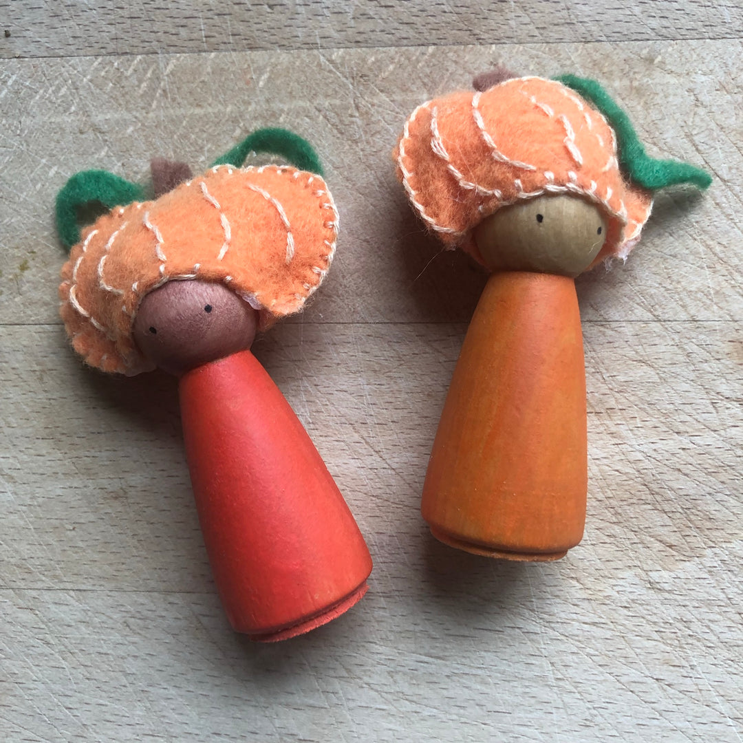 Craft Fall Pumpkin Wooden Peg Doll Fairies