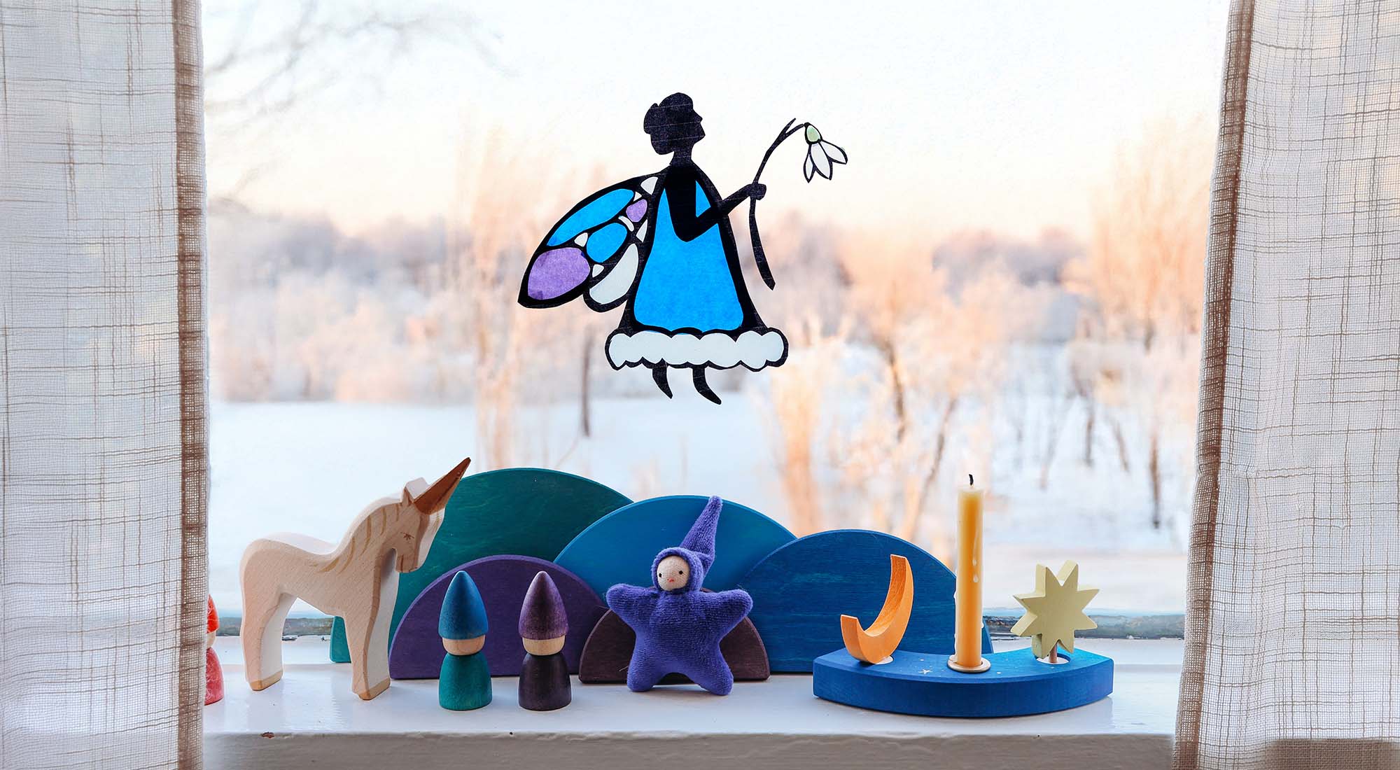 Winter Fairy Waldorf Window Transparency