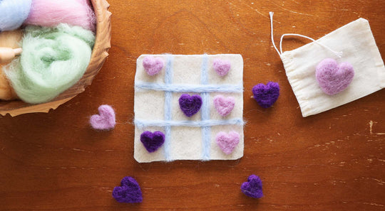 Felt Your Own Valentine's Day Heart Tic Tac Toe Set