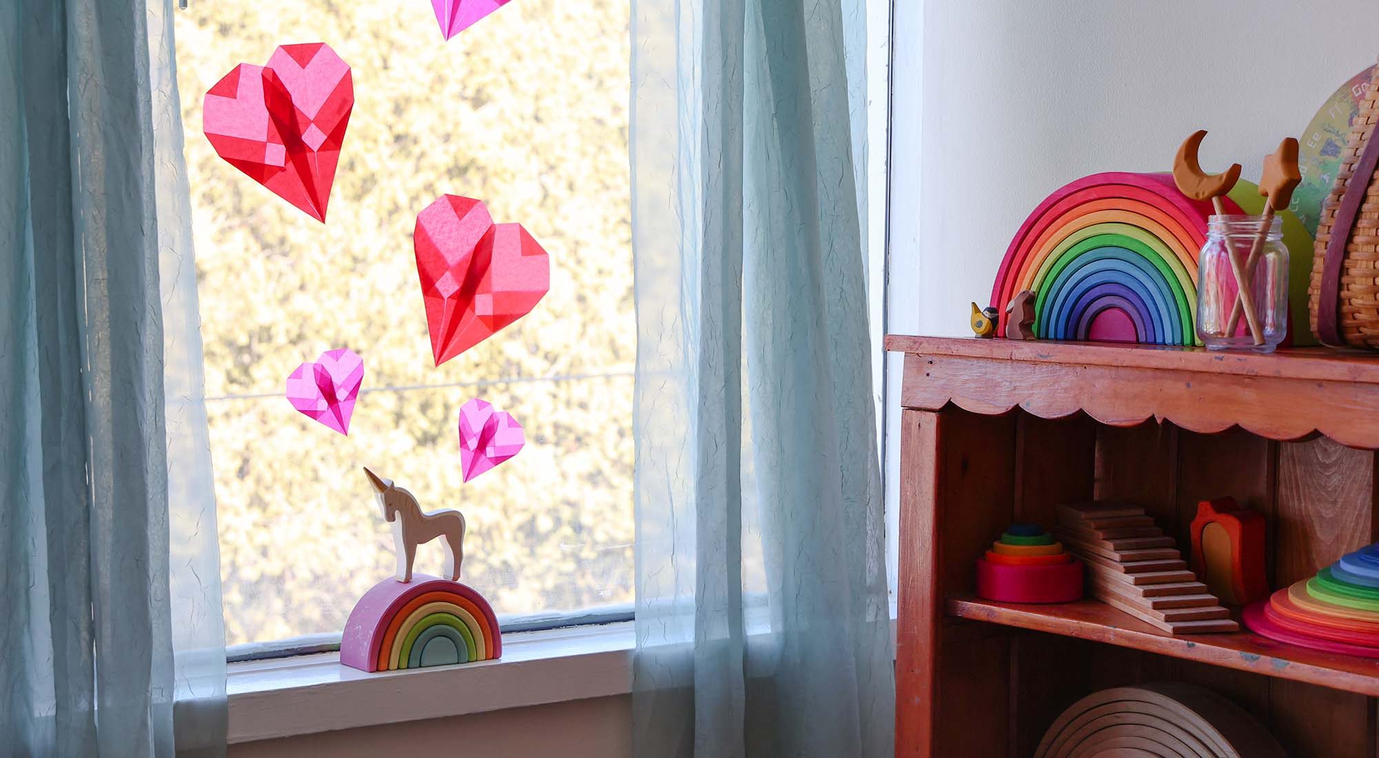 Heart Kite Paper Window Transparency