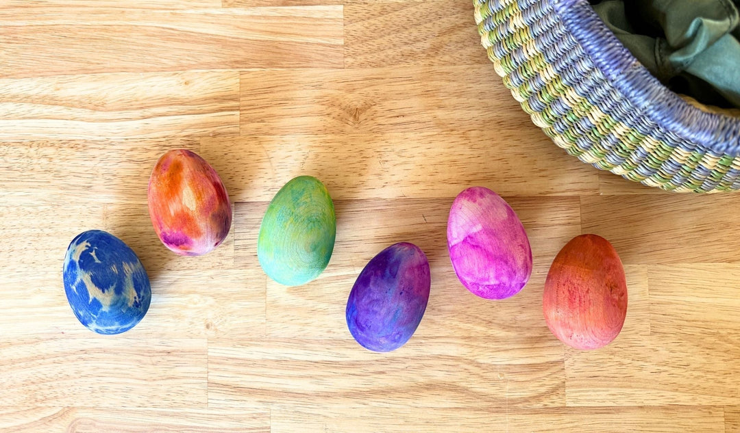 A Watercolor Wooden Egg Craft for Kids