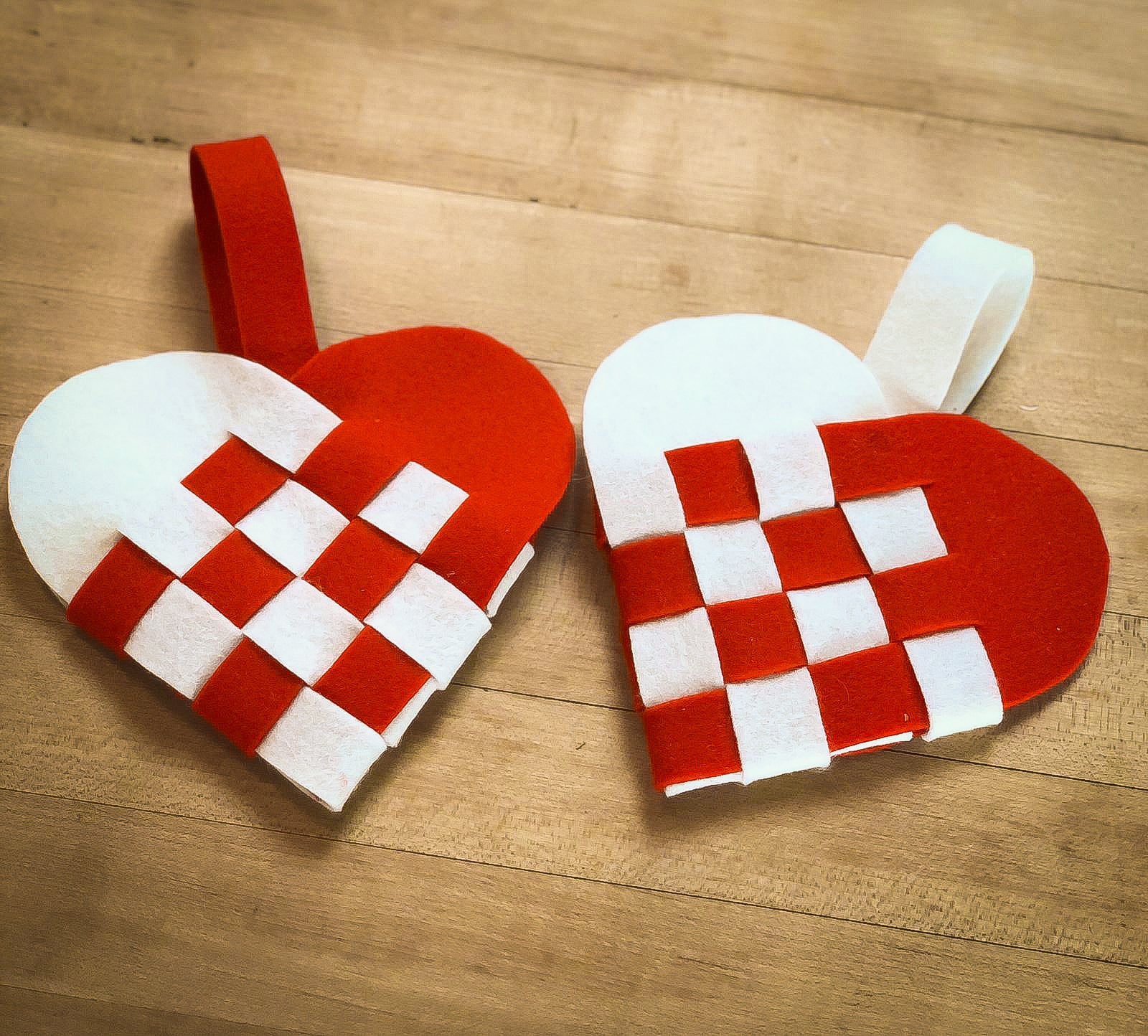 Make a Felt Woven Heart Basket