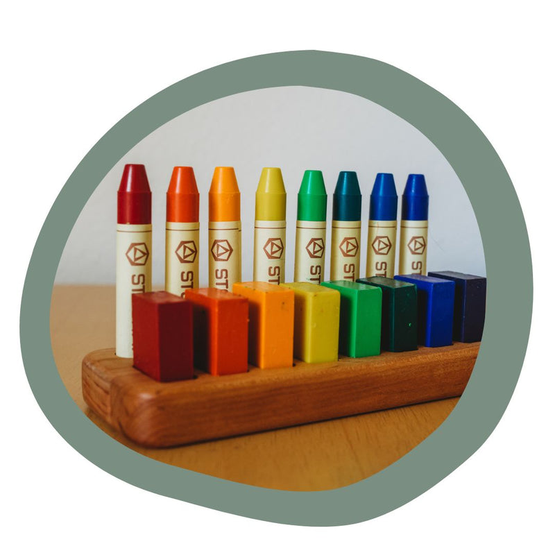 Beeswax Stick Crayons Set of 16 - Non Toxic Jumbo Crayons Beeswax Crayons  For