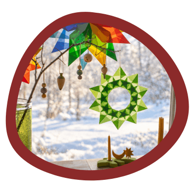 A winter craft window.