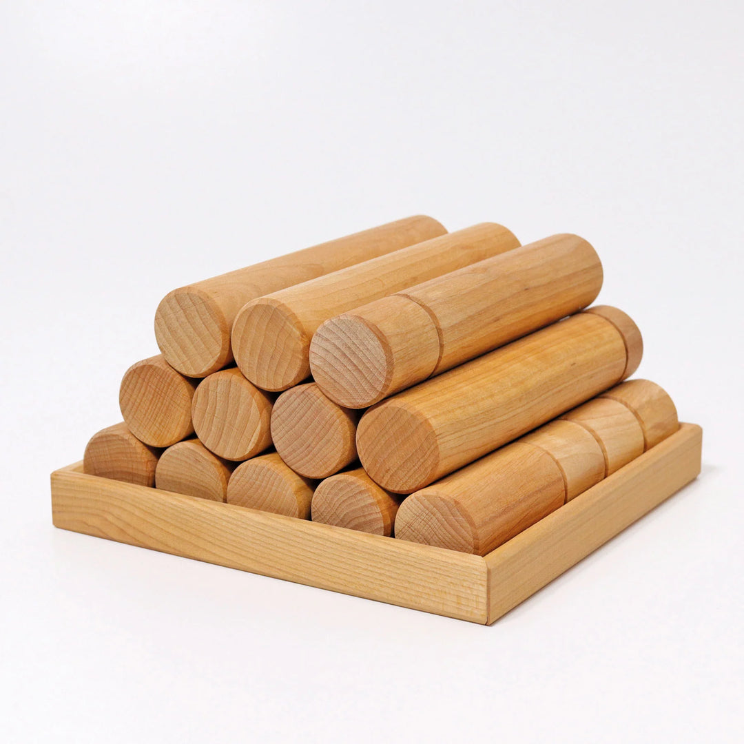 Large Wooden Building Rollers - Assorted Colors