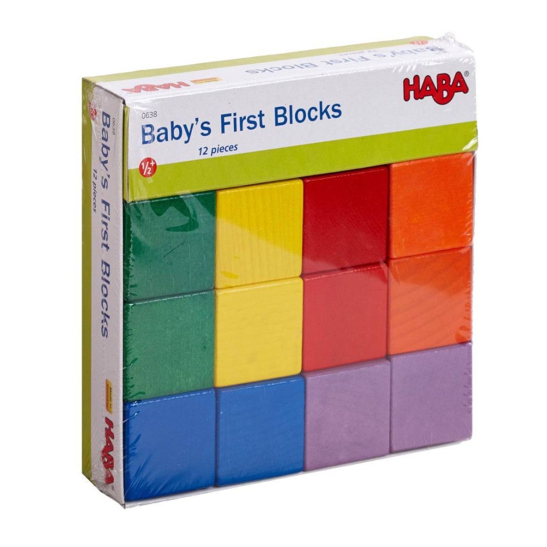 HABA Baby's First Blocks - Beginner Wooden Building Blocks - Bella Luna Toys