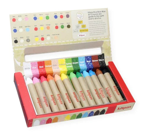 Kitpas - Kitpas Large Window Art Crayons - 12 Colors - Bella Luna Toys