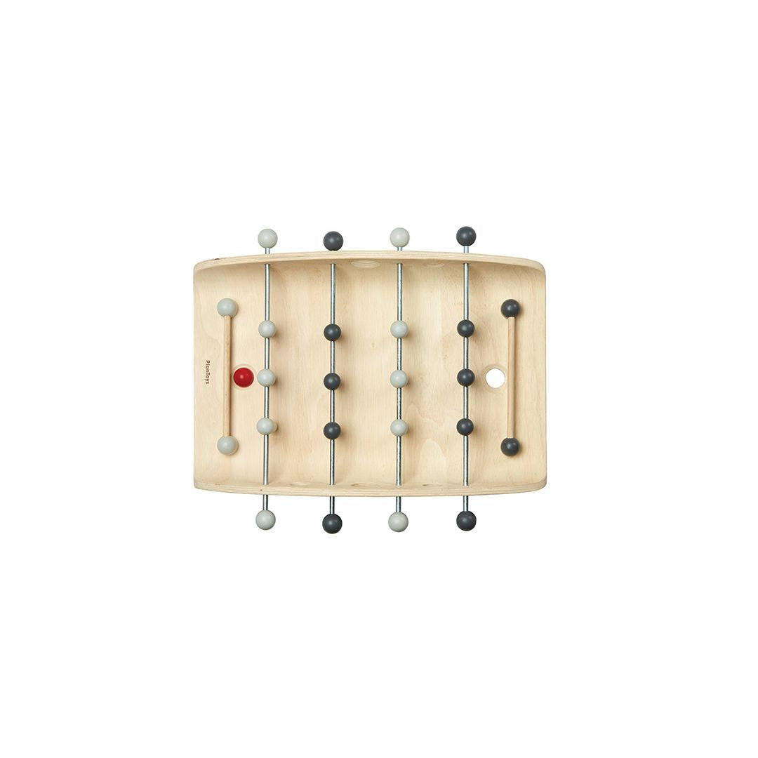 Overhead shot of PlanToys - Wooden Tabletop Soccer Game