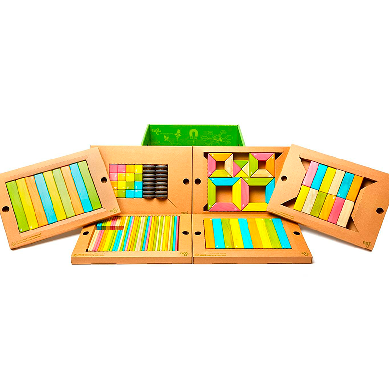 Tegu - 130-Piece Classroom Kit Magnetic Wooden Blocks - Bella Luna Toys
