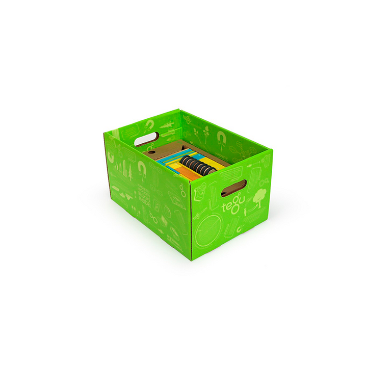 Tegu - 90-Piece Classroom Kit <br>Magnetic Wooden Blocks <br>Bulk Pack - Bella Luna Toys